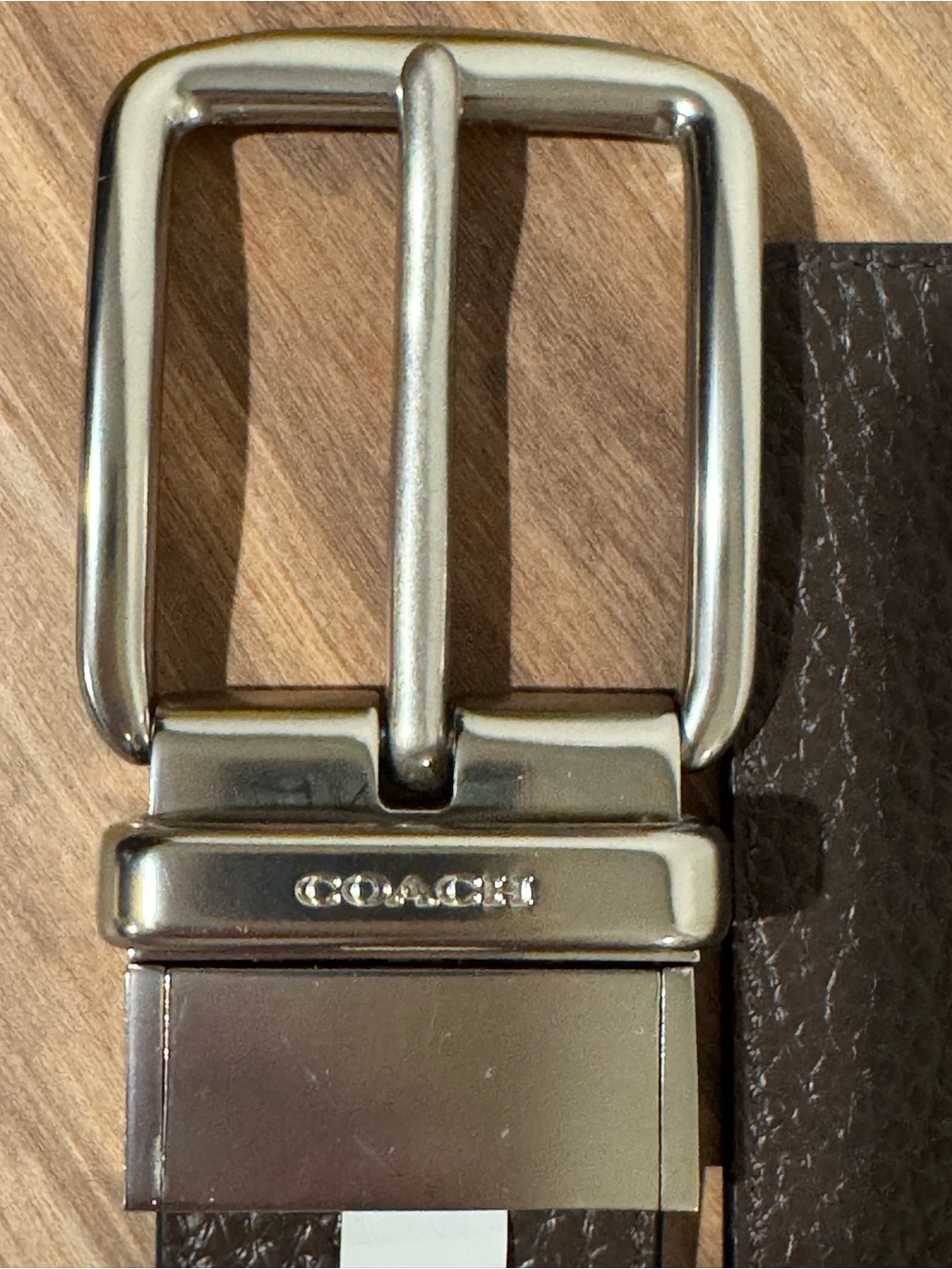 NWT Coach Reversible Leather Belt Size 44 Black Brown F64840
